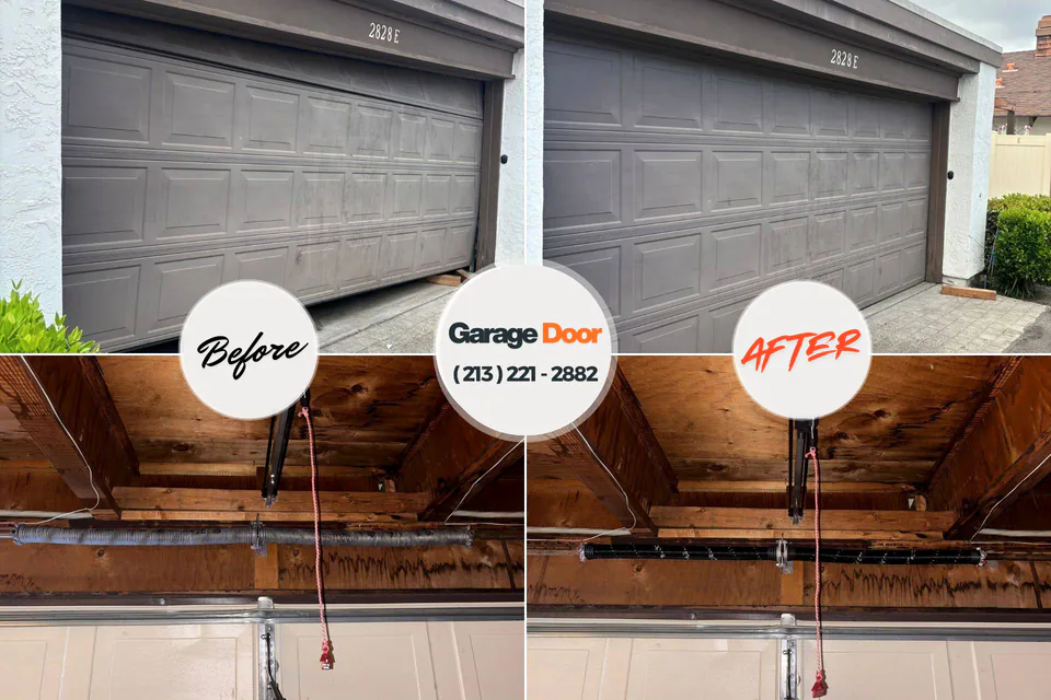 Before and after: garage door repair Franklin Park, FL